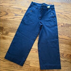 J. Crew Dark Blue Trousers wide leg crop. Size 4